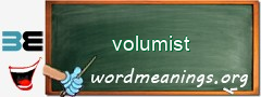 WordMeaning blackboard for volumist